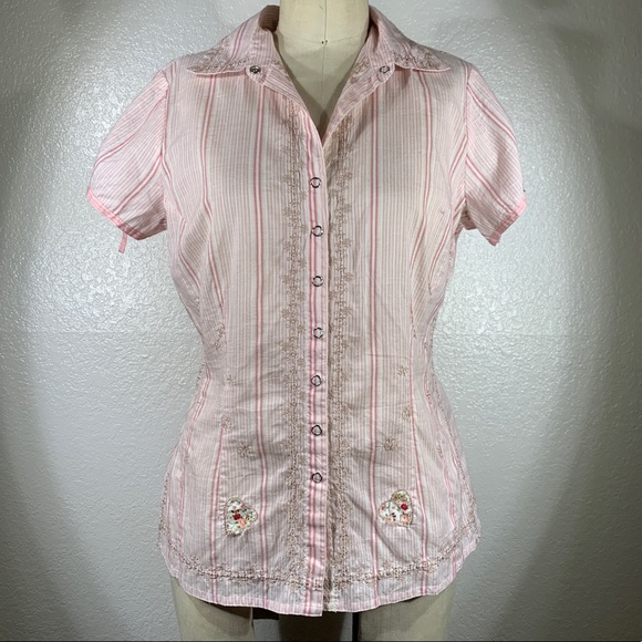 Johnny Was 210 Skull/Wings Stripe top Sz M NWT - Picture 2 of 8